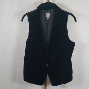 J. Jill Black Velvet Vest SZ XS‎